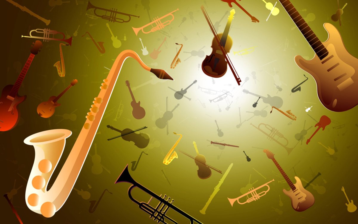 Музыкальные инструменты контур для детей