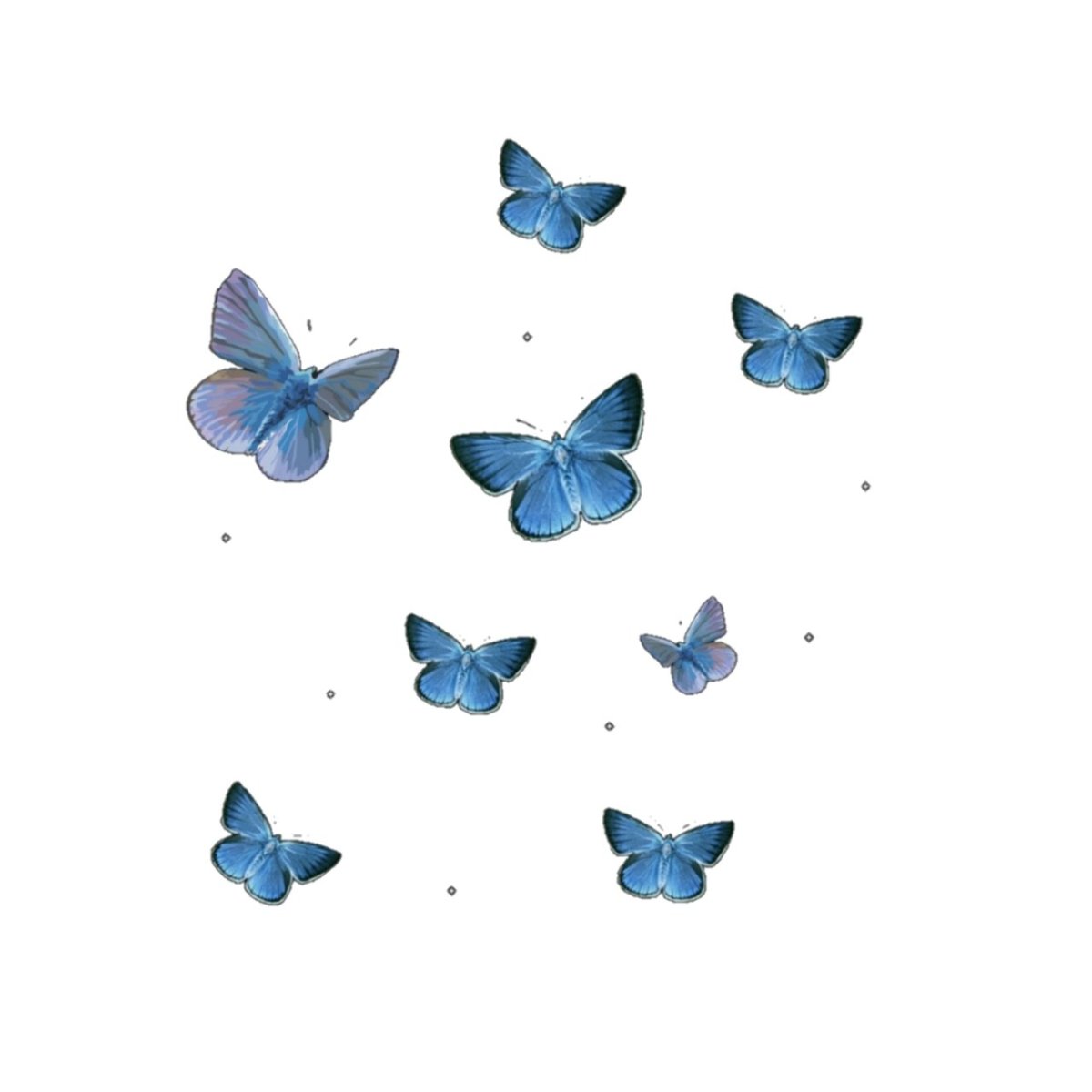 Розовые бабочки на прозрачном фоне