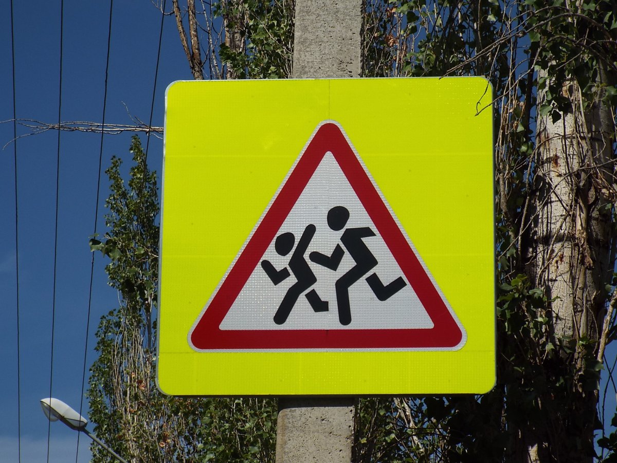 Дорожный знак осторожно дети