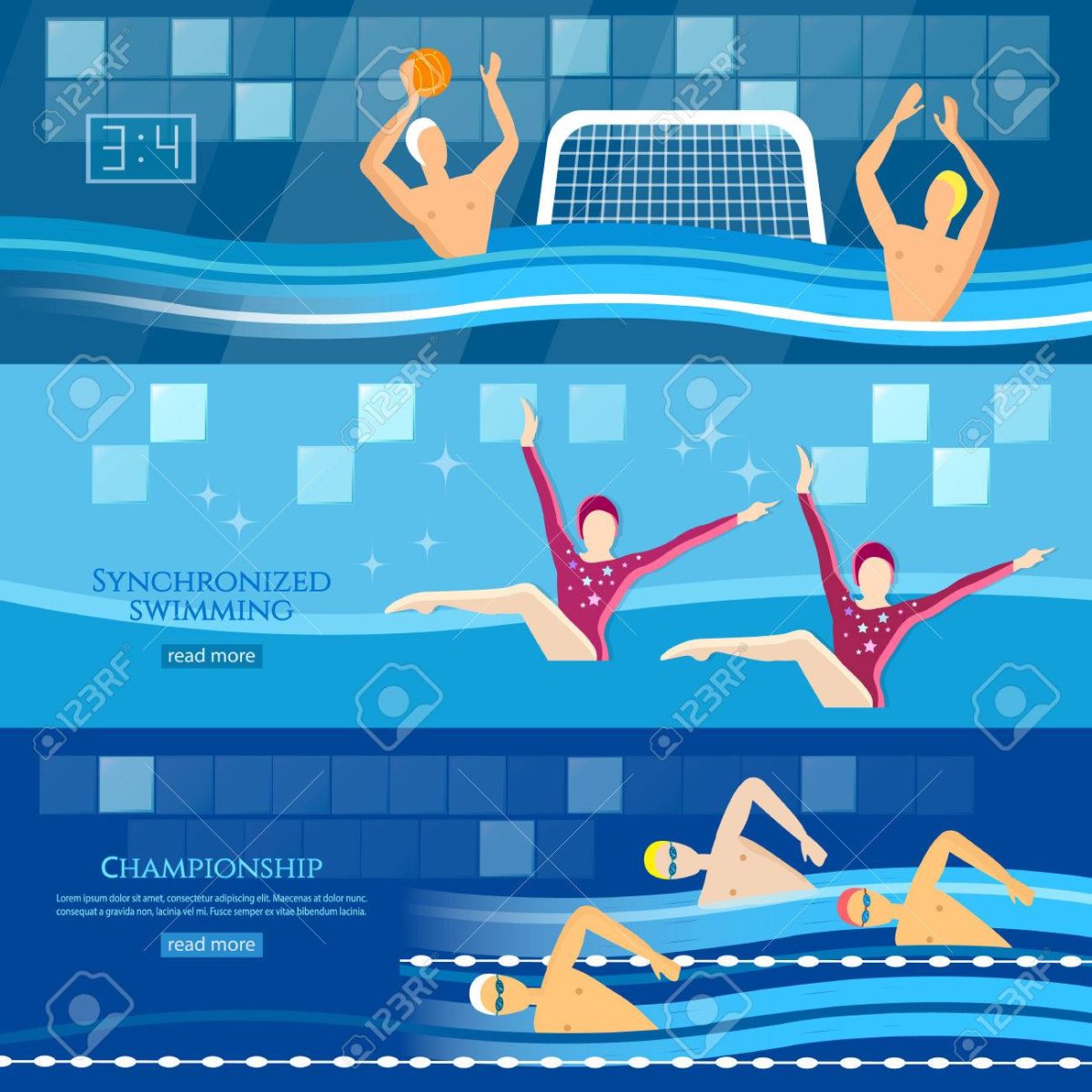 Постер плавание спортивное