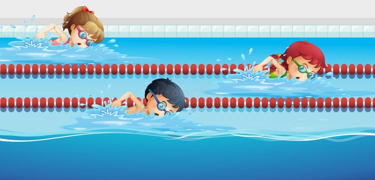 Мультяшки в бассейне