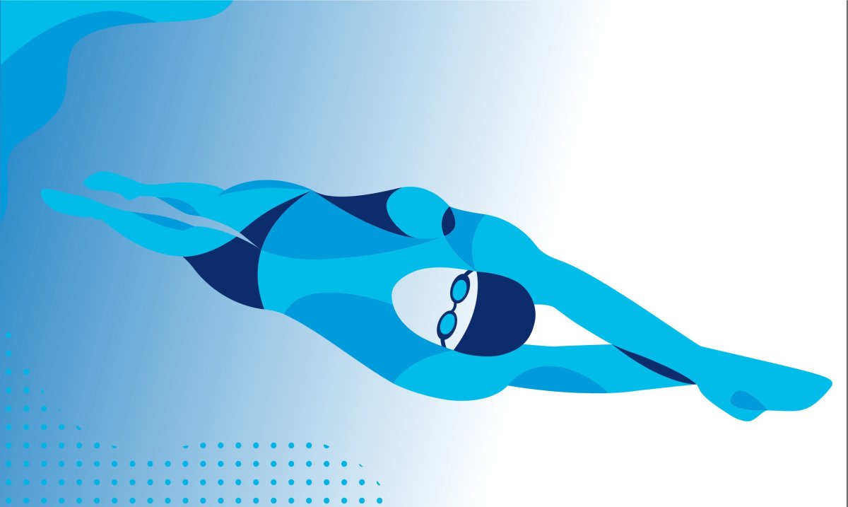 Плавание на прозрачном фоне