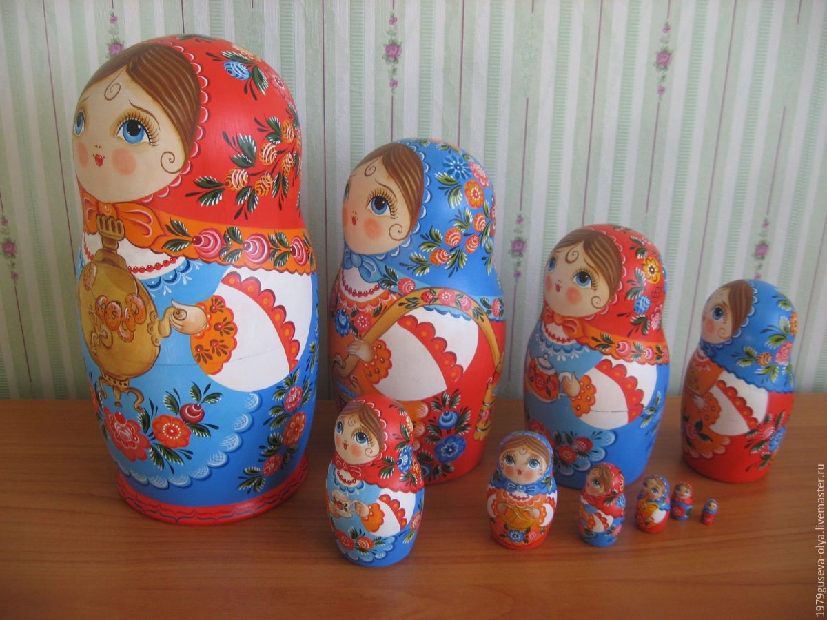 Семеновская роспись матрешки