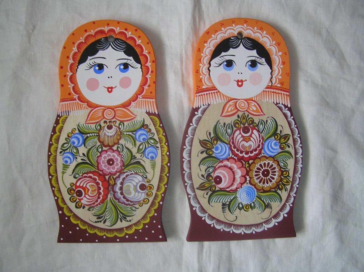 Матрешка Городецкая роспись
