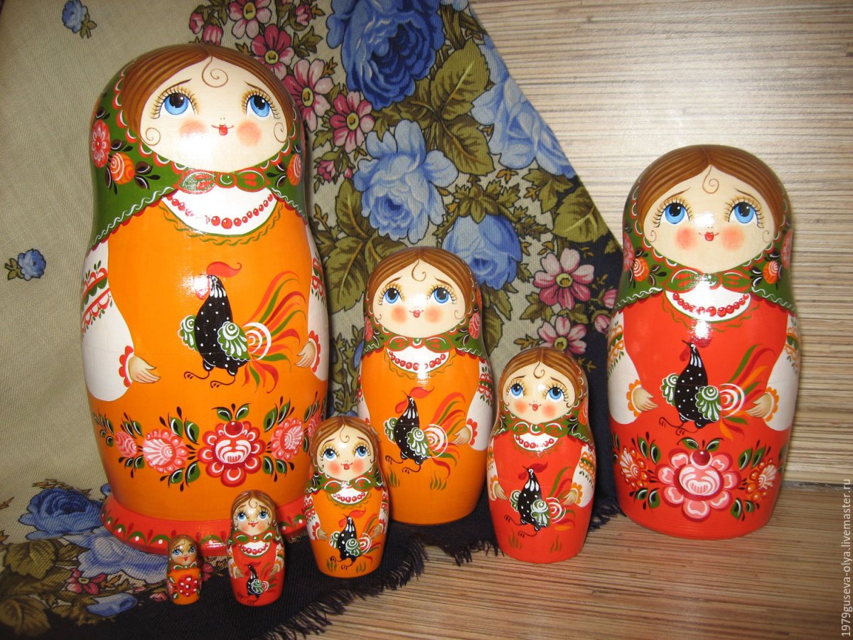 Семёновская матрёшка трафарет