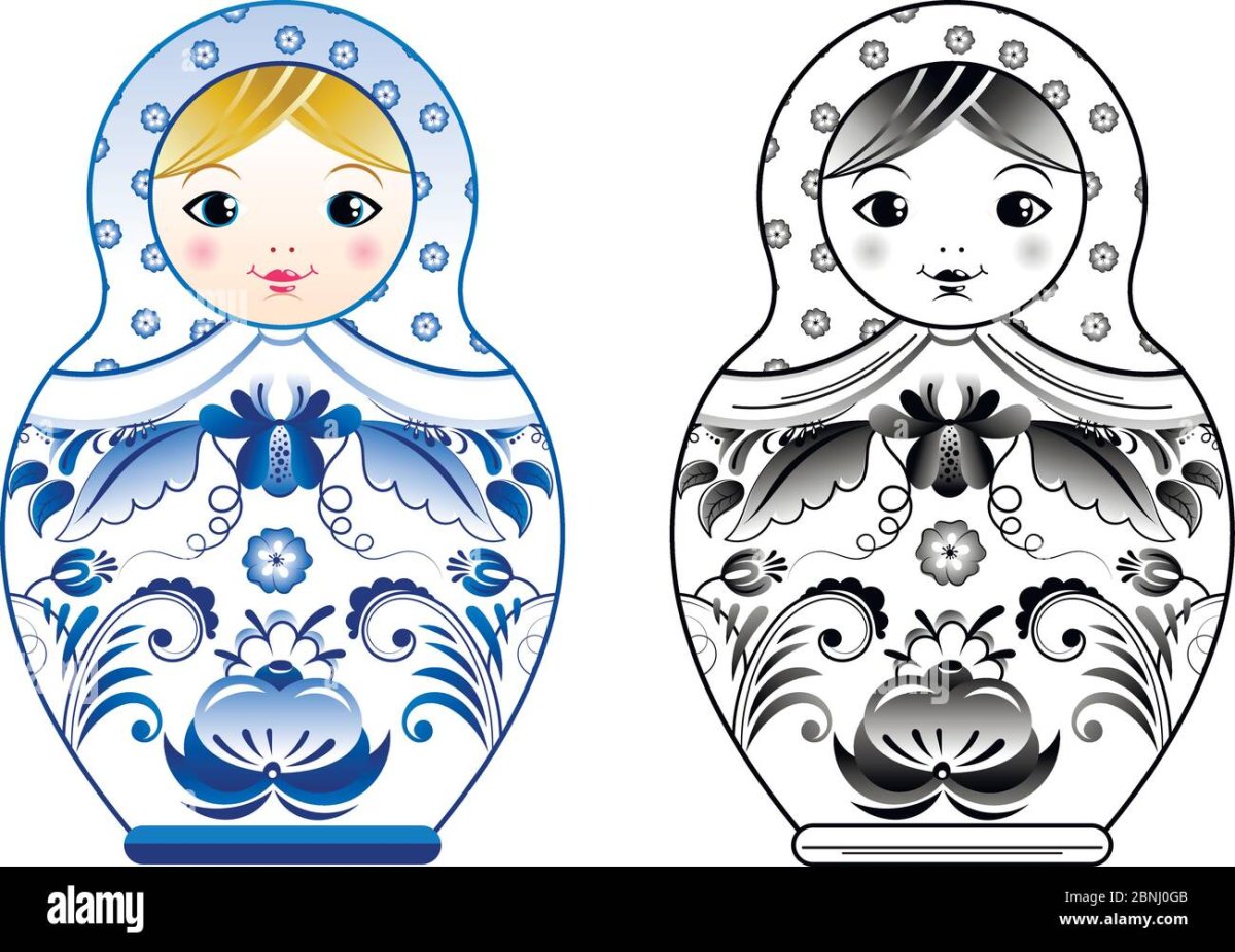 Матрешки расписные Городец