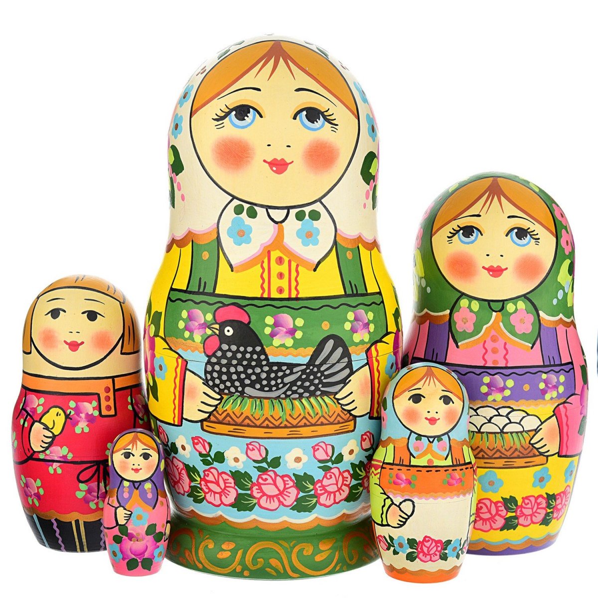 Матрешка на белом фоне