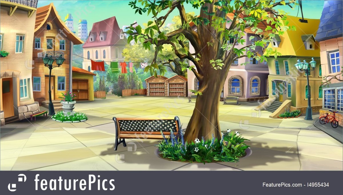 Мультяшный дом в городе