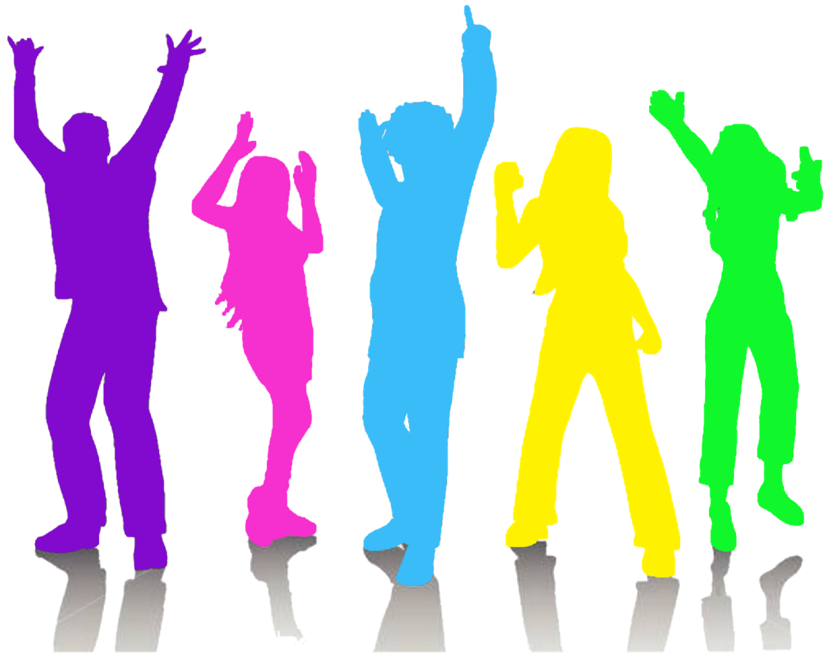 Цветные силуэты людей