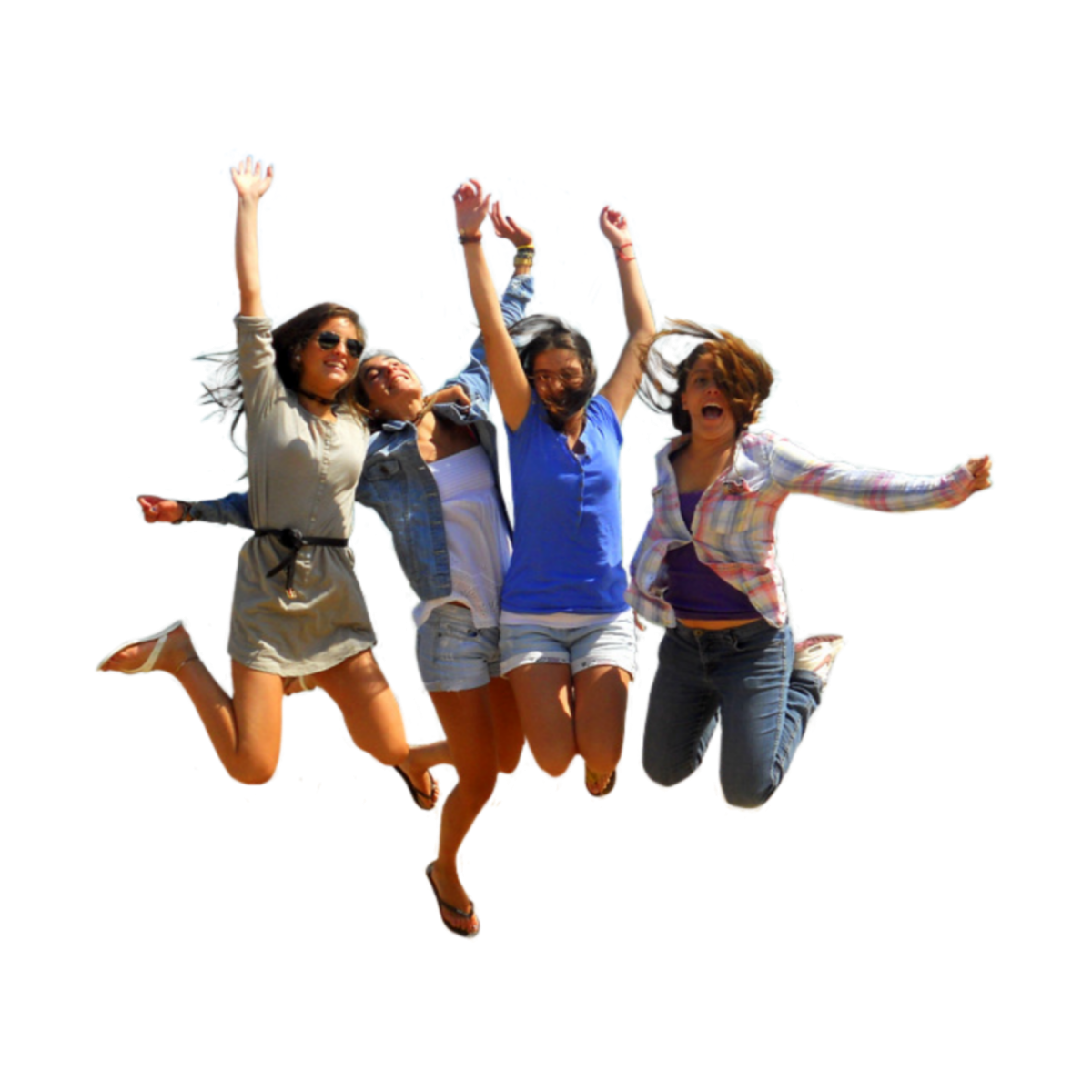 Молодежь на прозрачном фоне