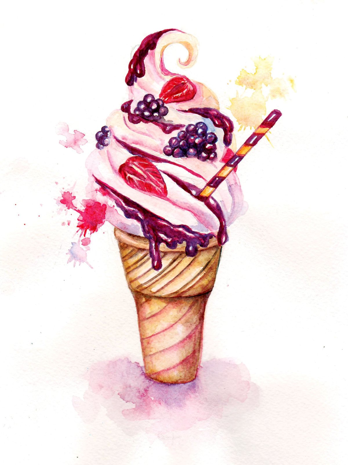 Мороженое рисунок реалистичное