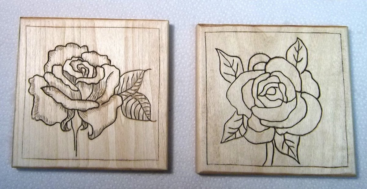 Роза трафарет для резьбы по дереву