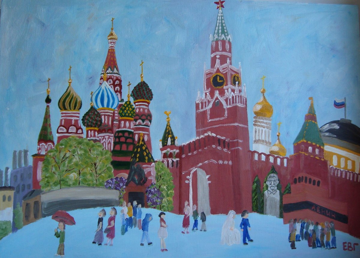 Рисование для детей красная площадь