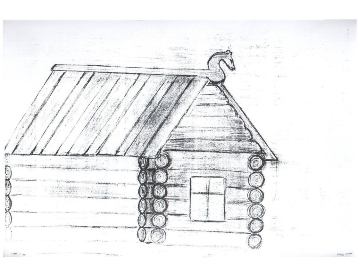 Рисунок русской избы