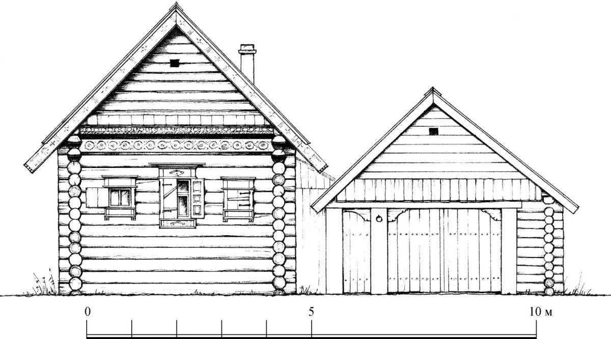 Изба пятистенок схема