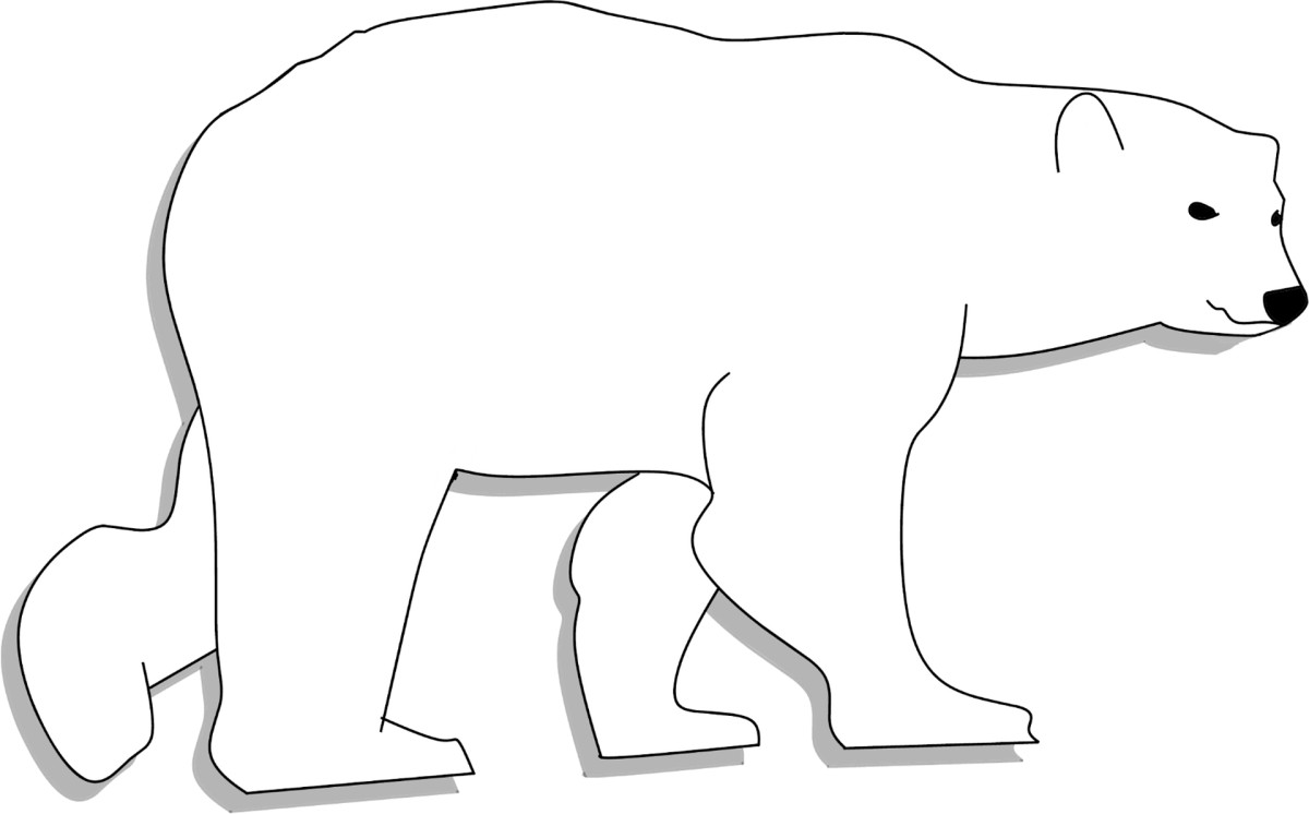 Контур медведя сбоку