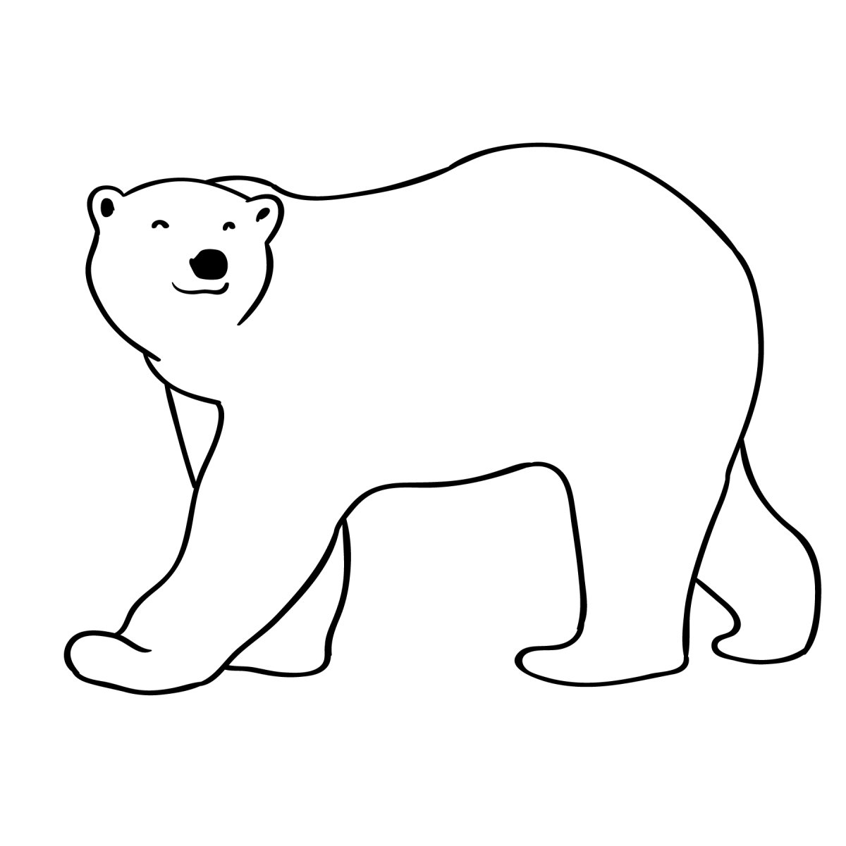 Медвежонок Умка трафарет