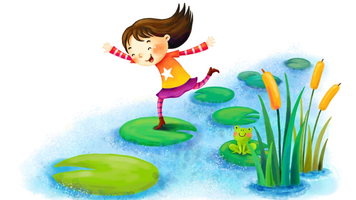 Векторный пейзаж ручей