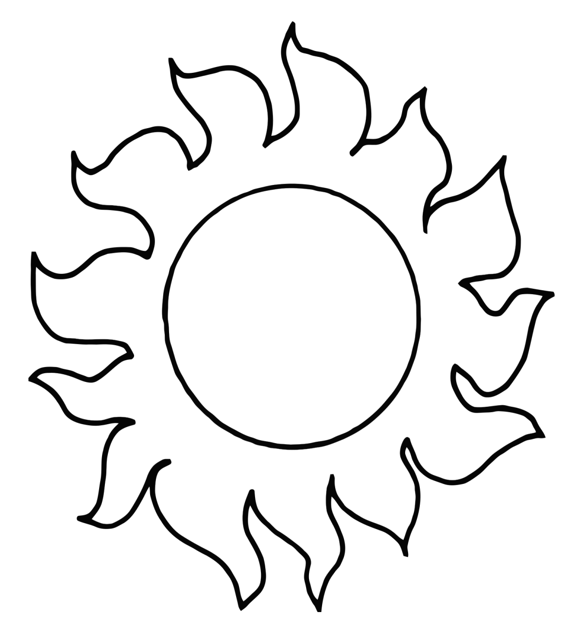 Солнышко раскраска для детей