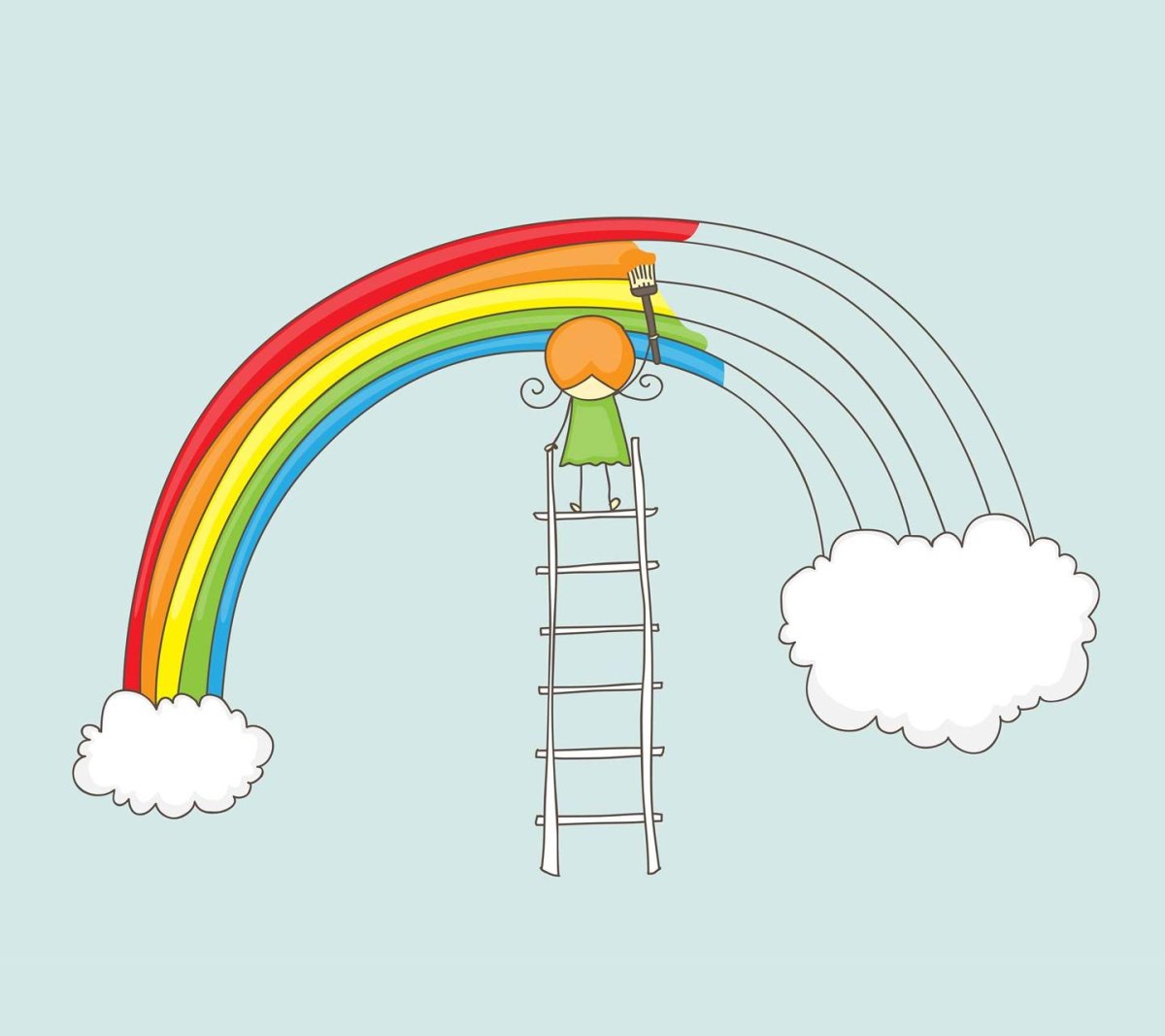 Прикольные рисунки с радугой