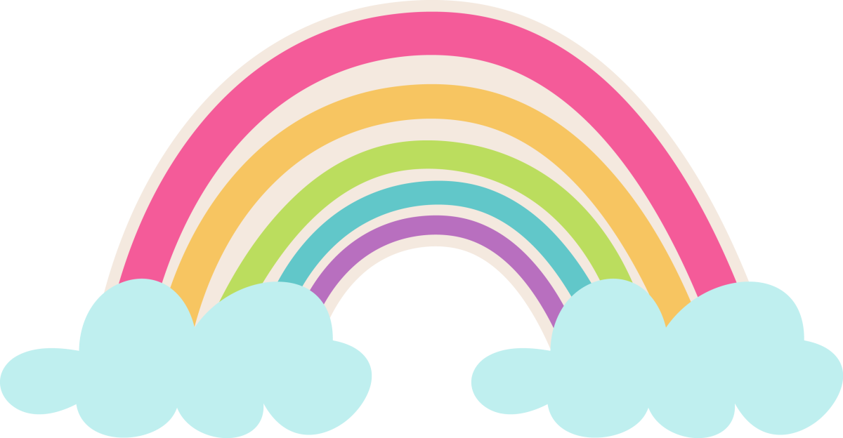 Нежная Радуга на белом фоне