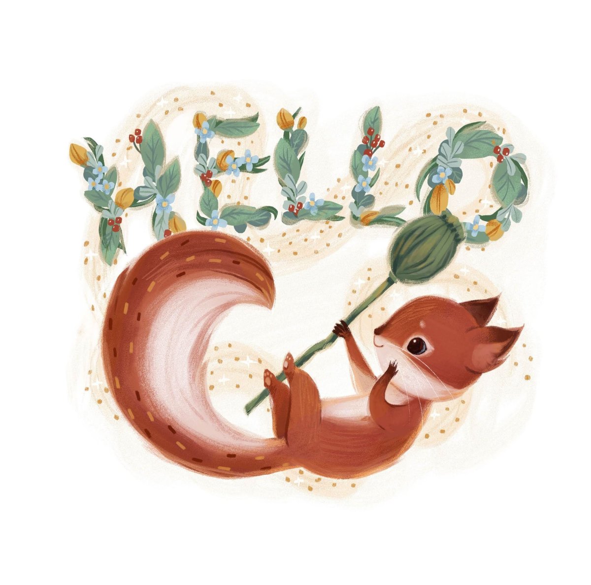 Милые иллюстрации белочки