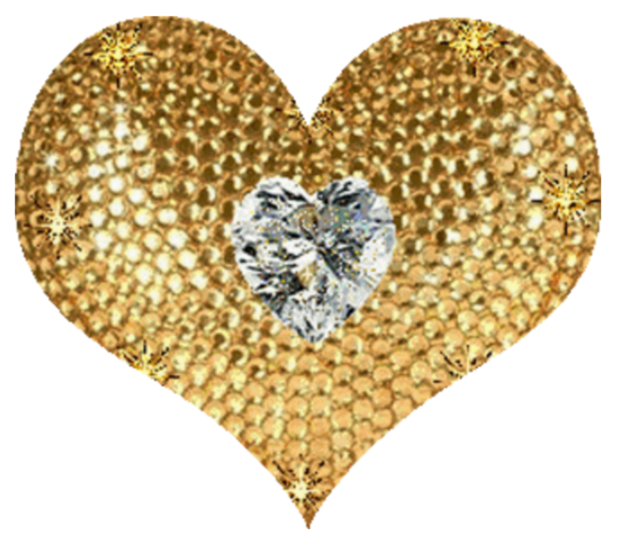 Красивые золотые сердечки