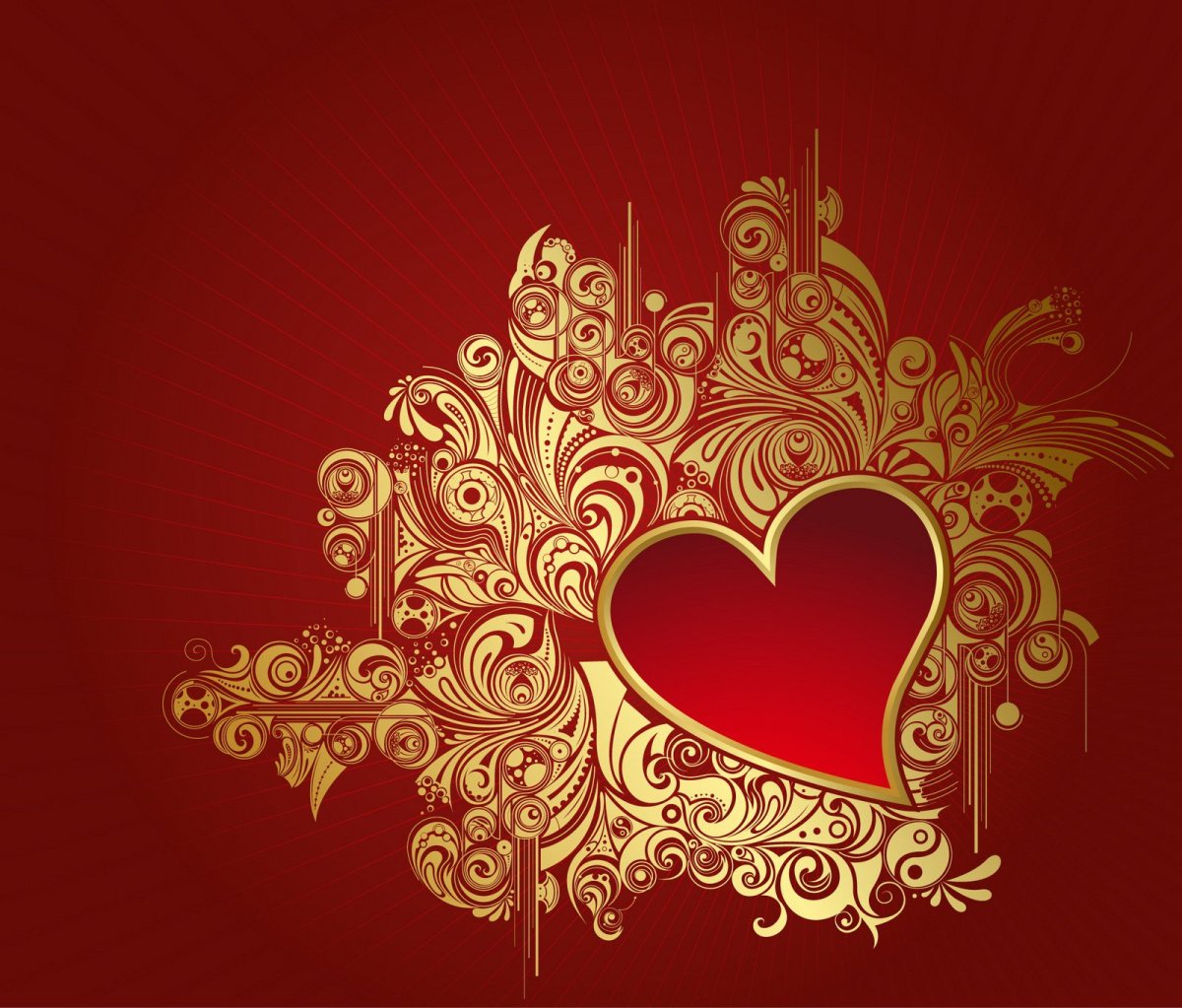Красный фон с золотыми узорами