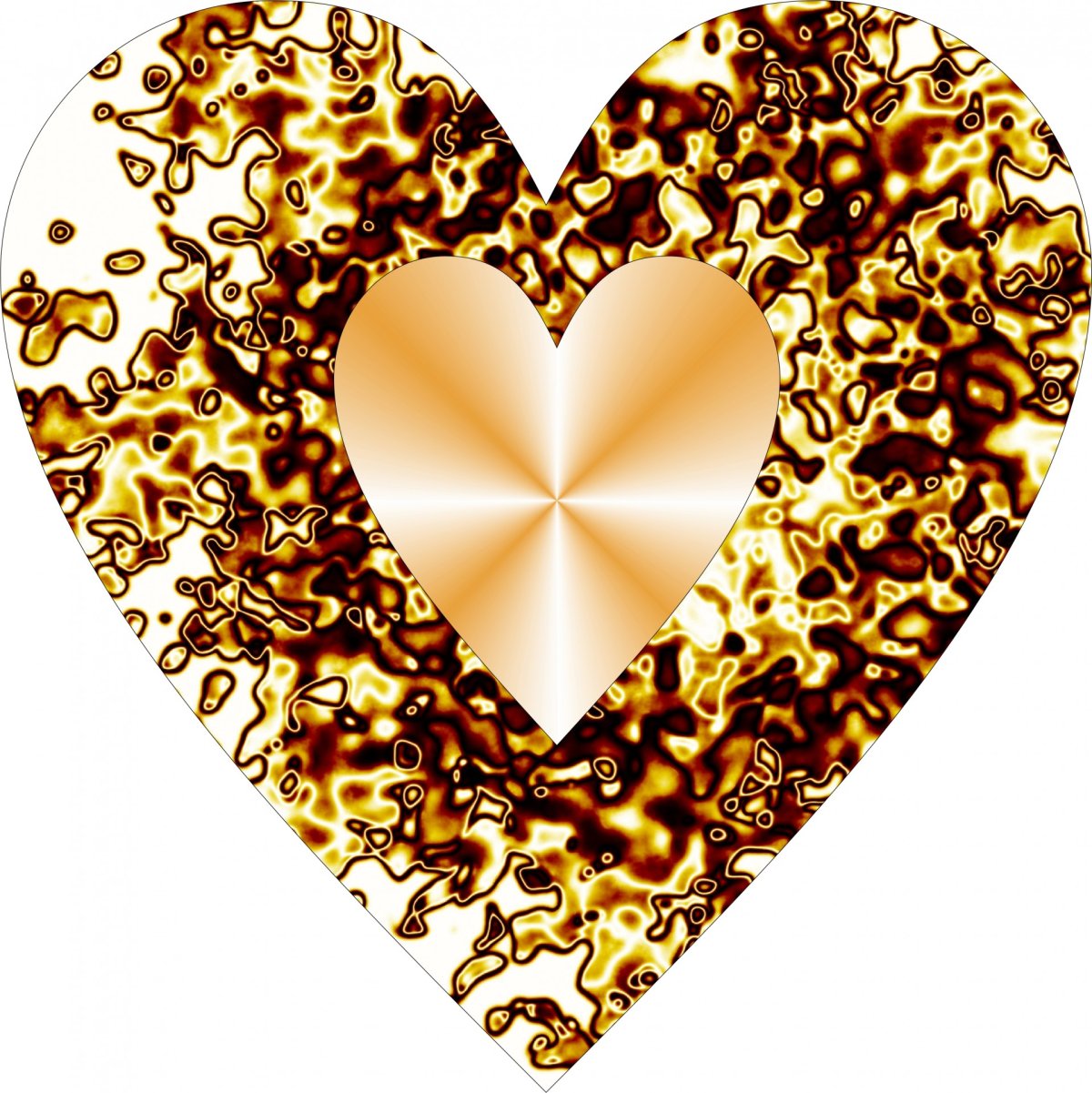 Красивые золотые сердечки