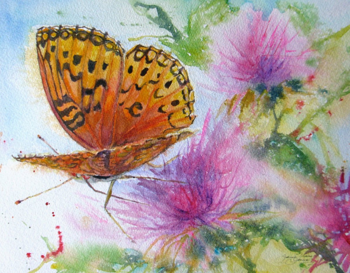 Бабочки акварелью открытка