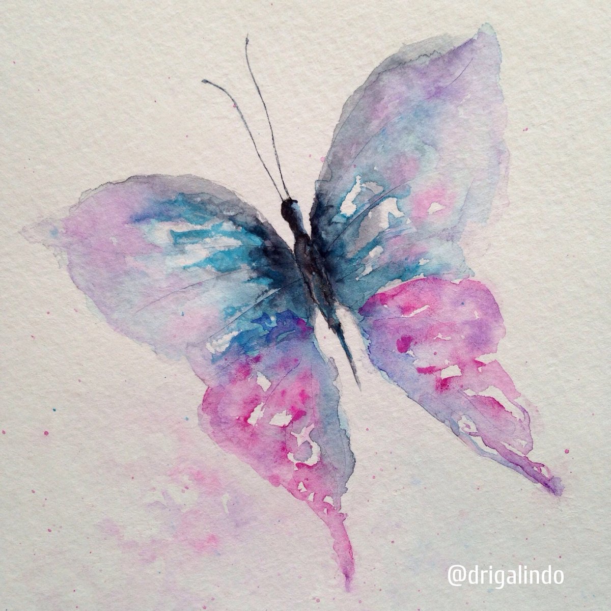 Бабочка из акварели