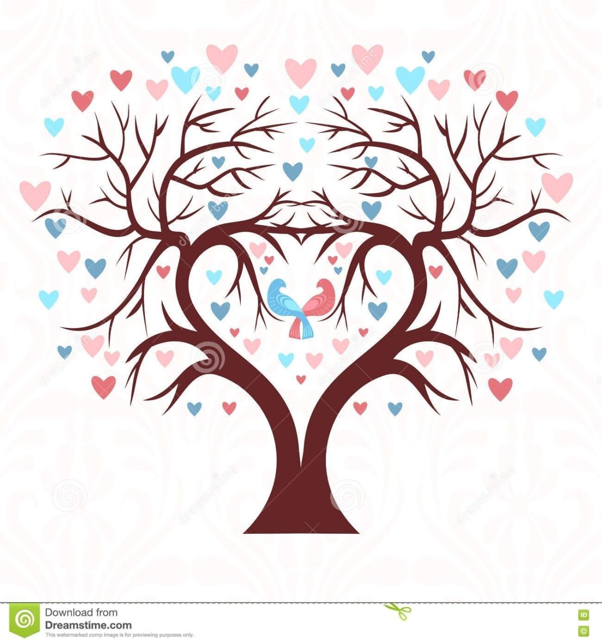 Дерево в форме сердца вектор