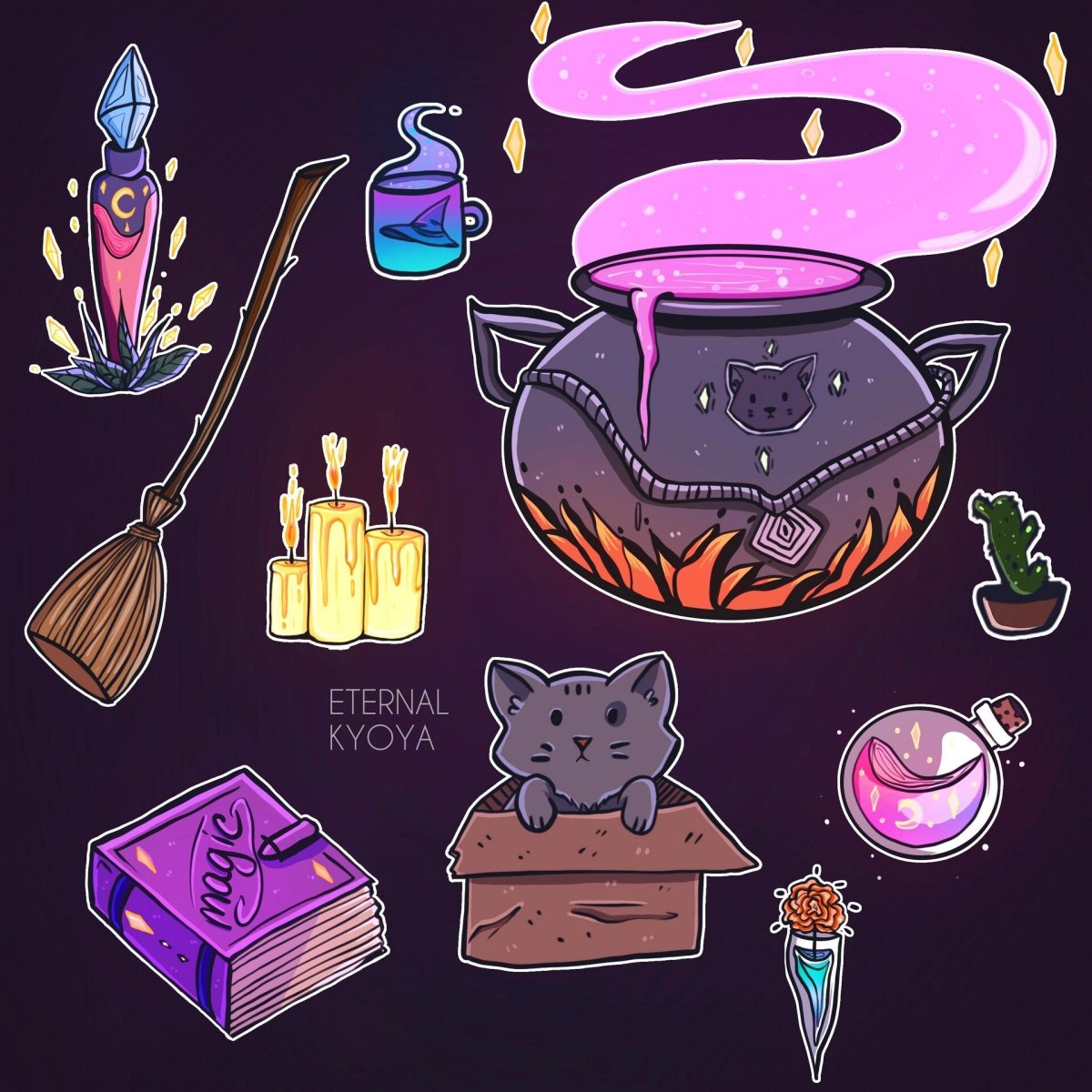 Стикеры ведьмочки