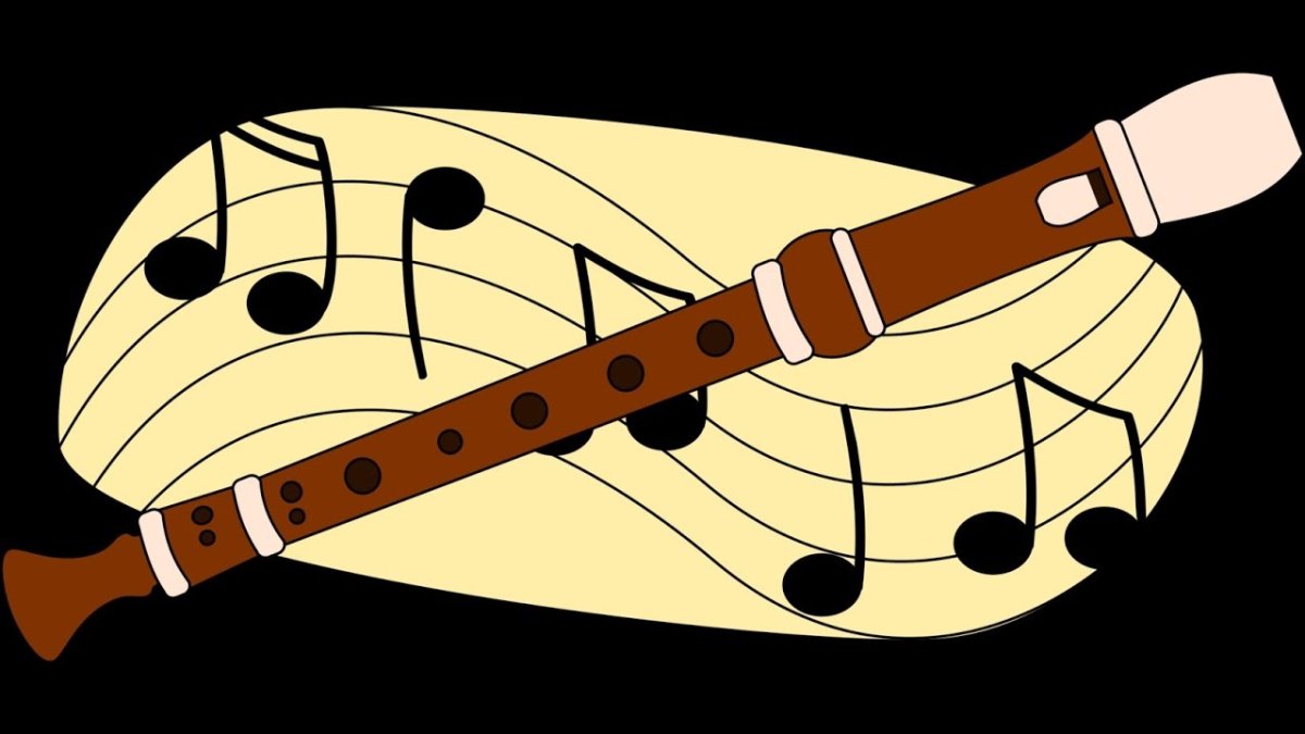 Флейта музыкальный инструмент рисунок для детей разноцветный