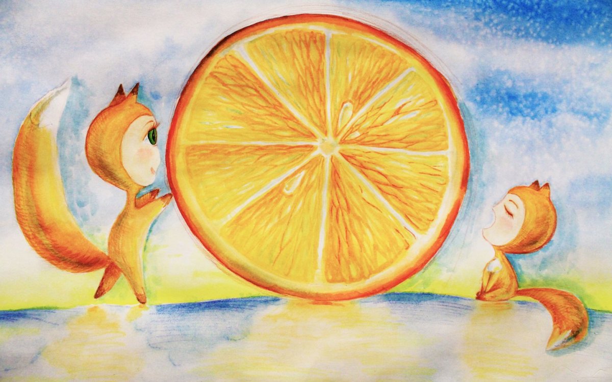 Апельсин для рисования