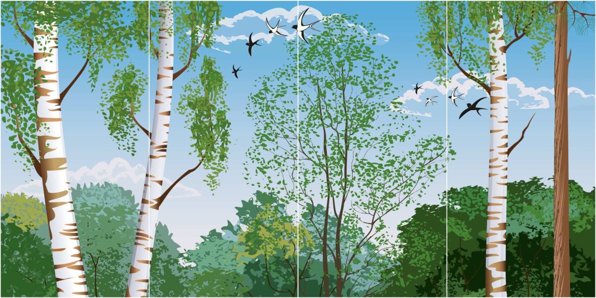 Березовая роща эскиз