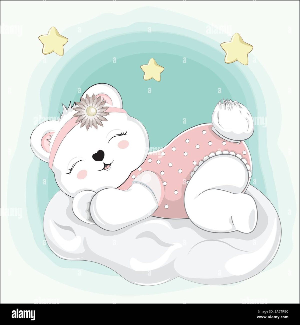 Мишка спит на подушке