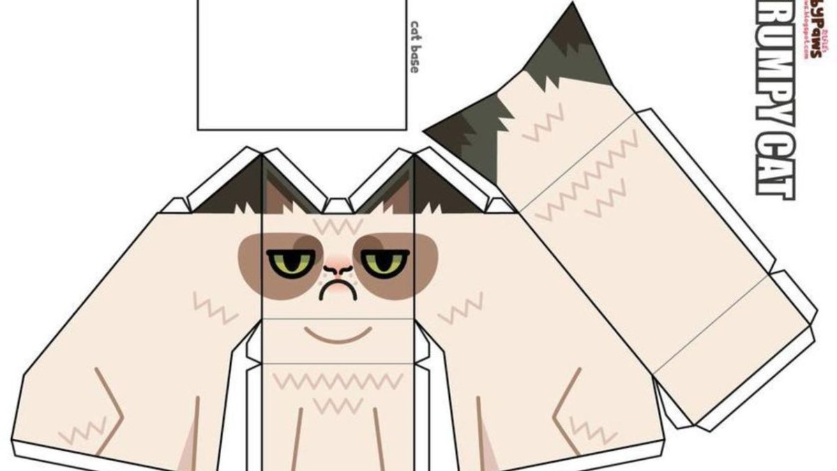 Фигурки из бумаги кошка