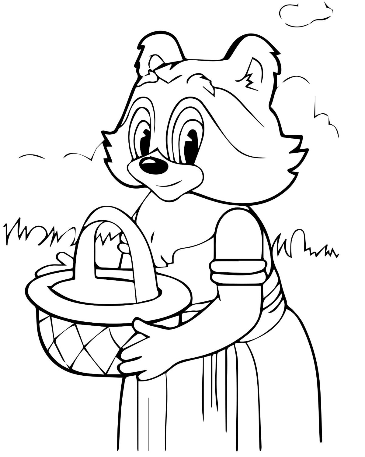 Раскраска мультик крошка енот