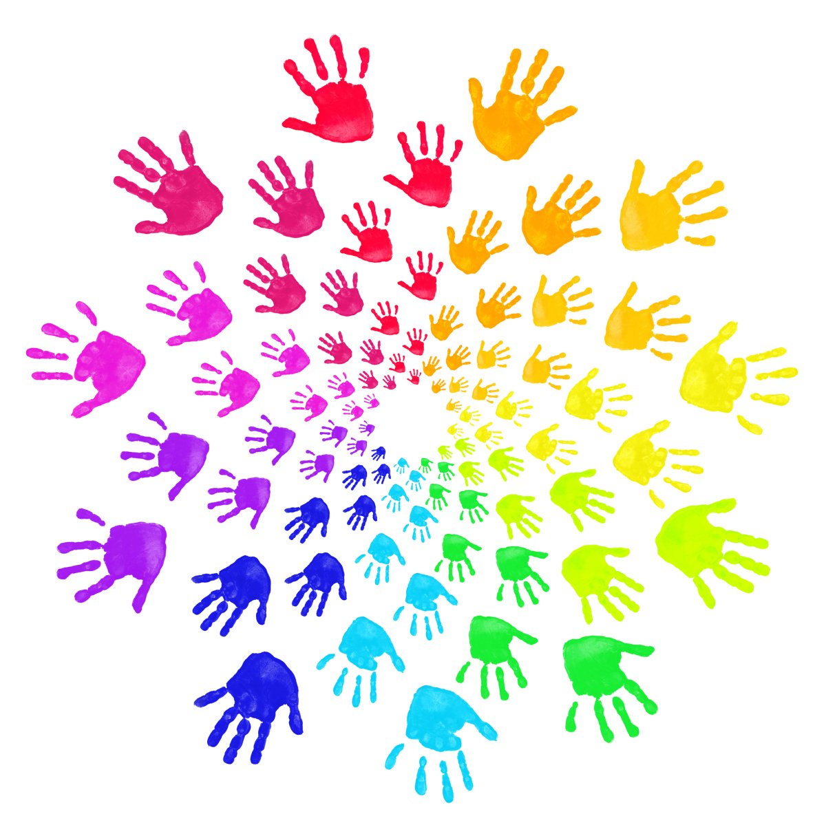 Цветные ладошки в сердце