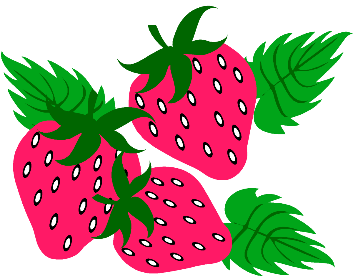 Клубника и малина нарисованные