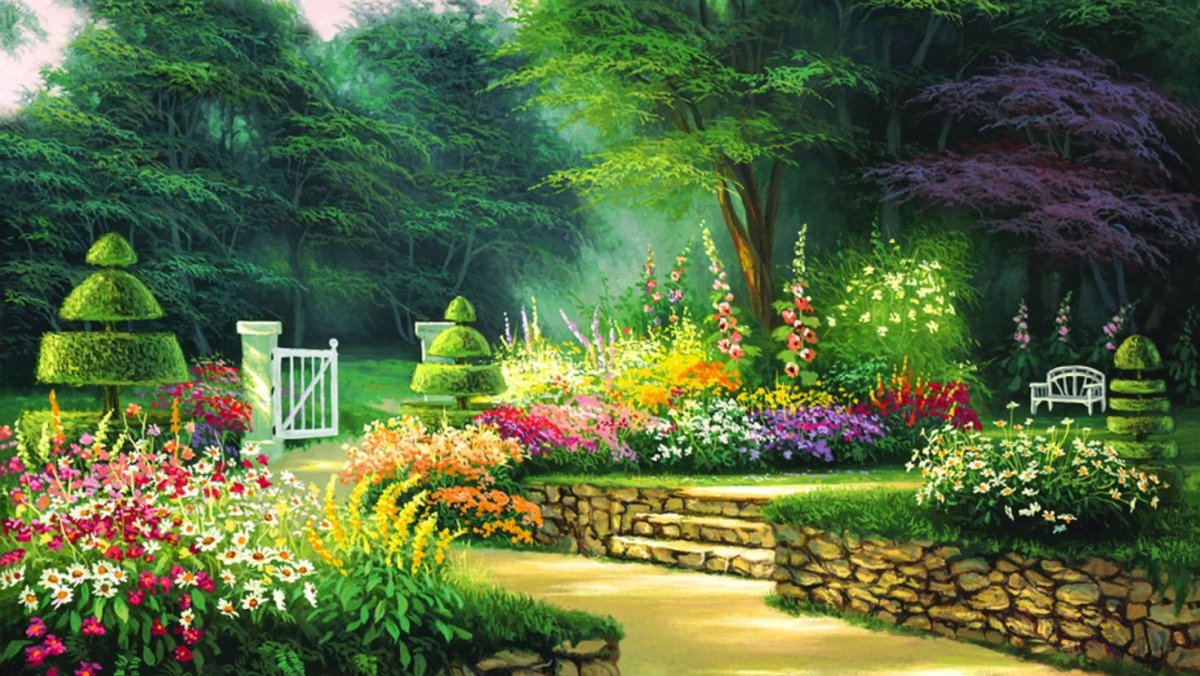 Картина фреска Райский сад