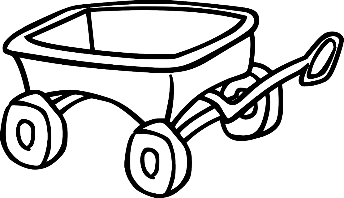 Тележка раскраска для детей