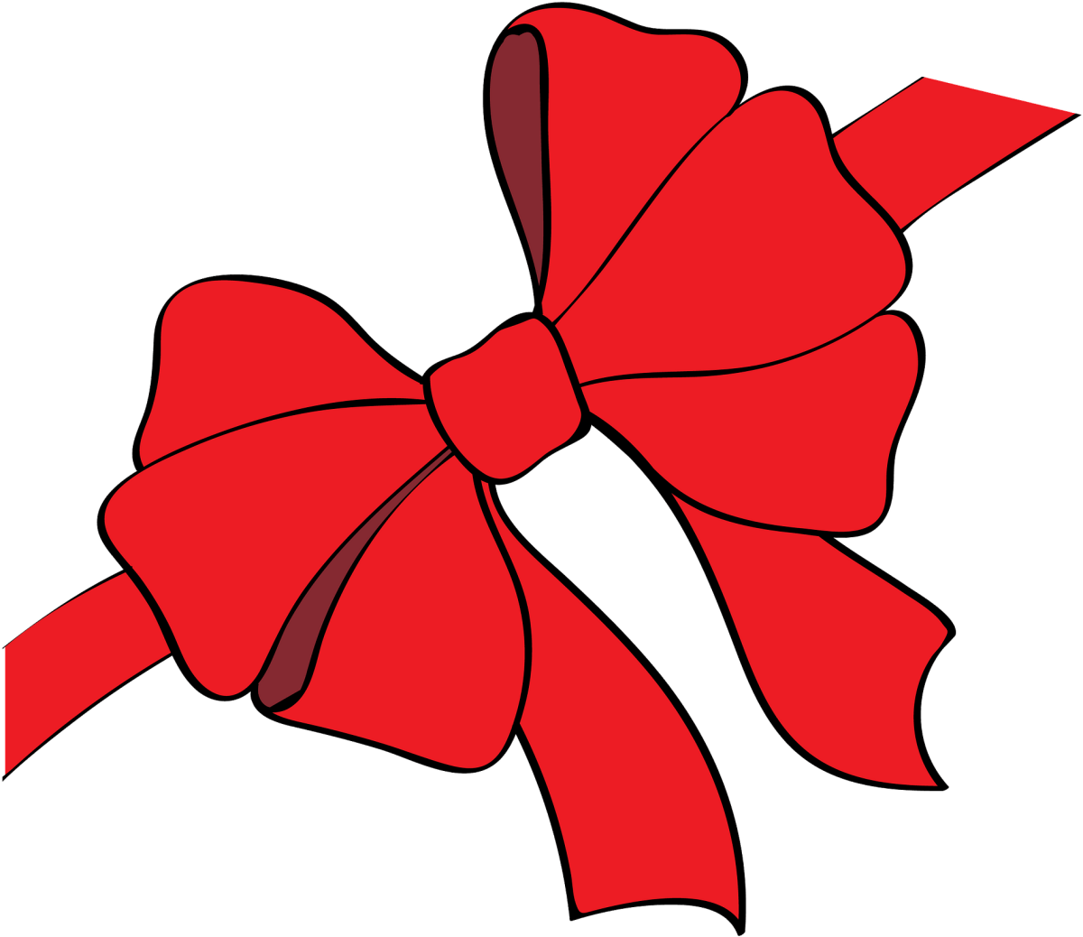 Розовый бантик на прозрачном фоне