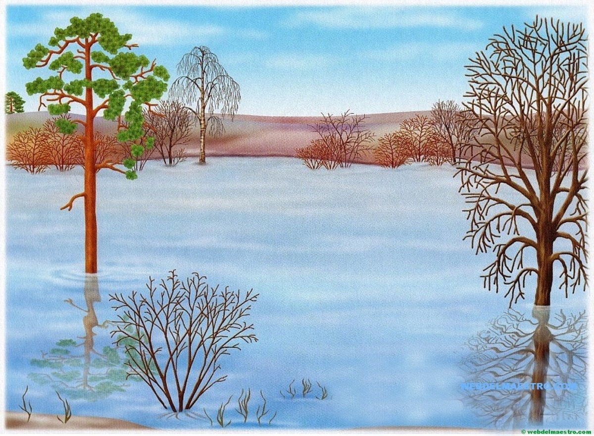 Рисование весеннего пейзажа