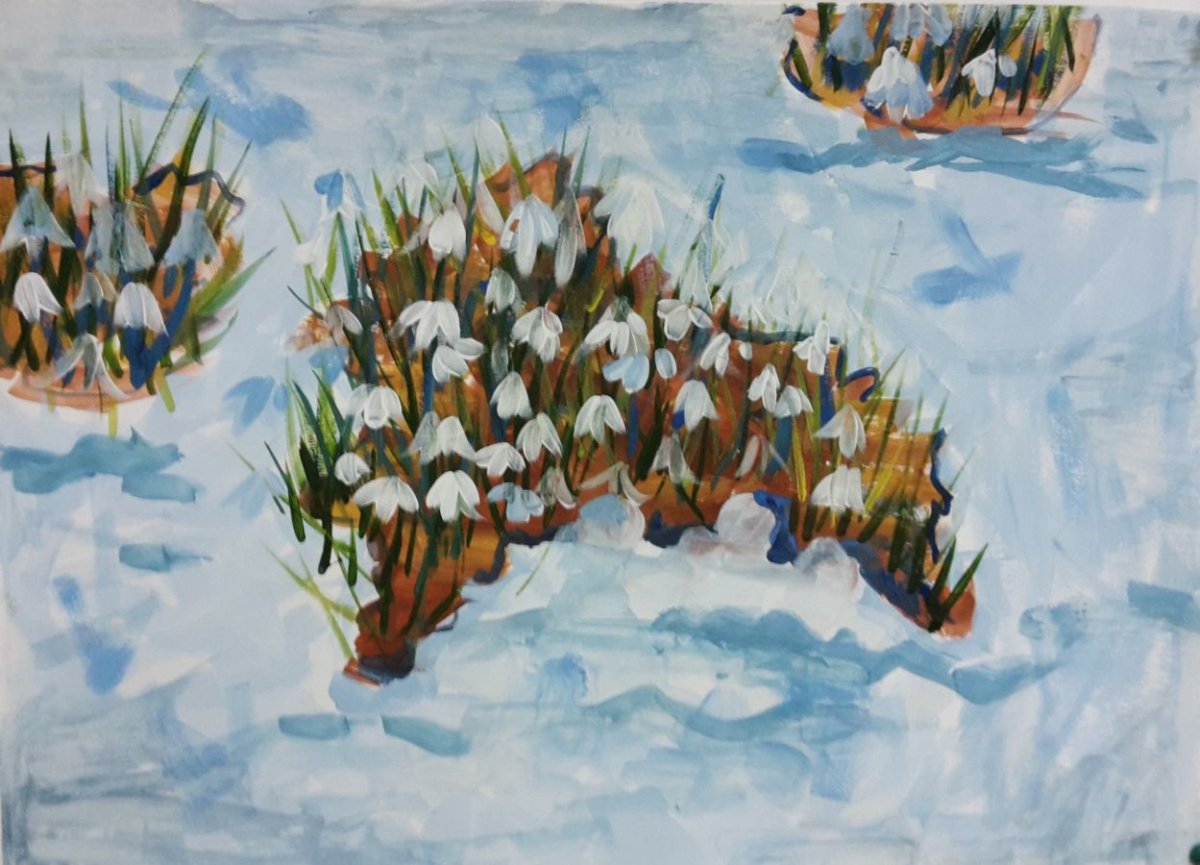 Рисование весенней Поляны