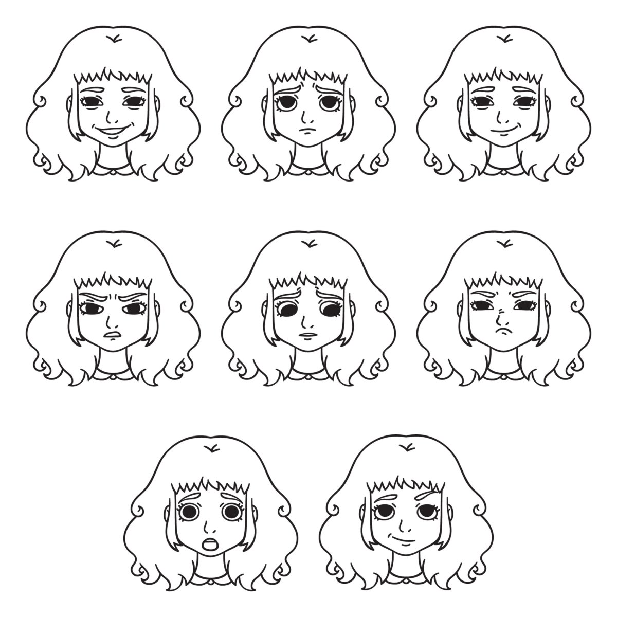 Лица раскраски для детей эмоции