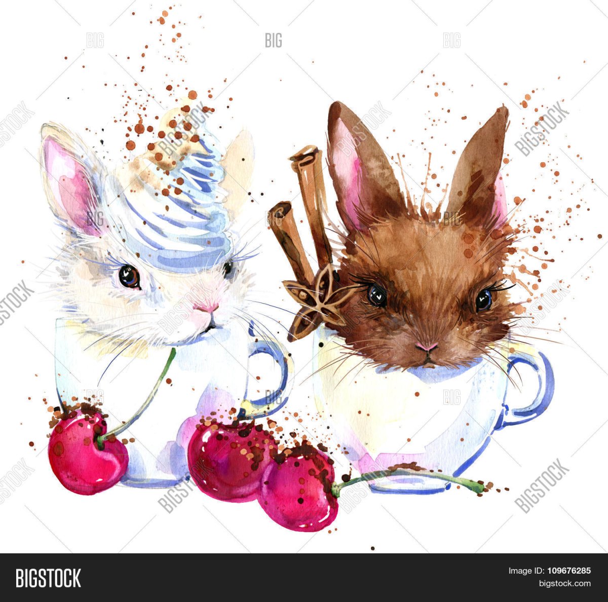 Акварельные иллюстрации милые животные на прозрачном фоне