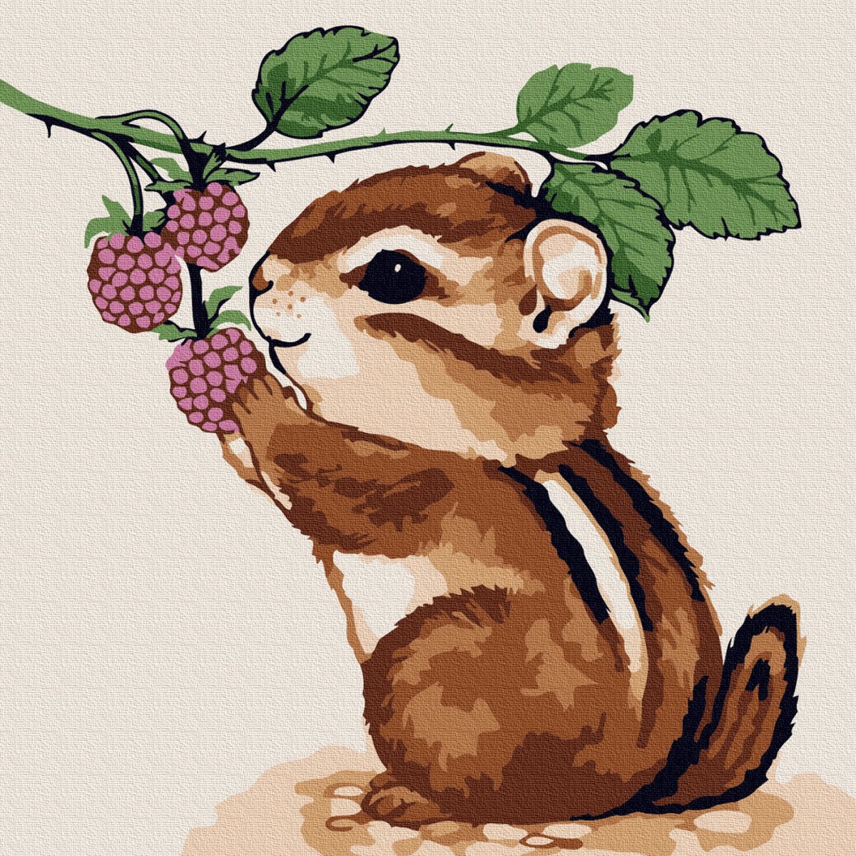 Molly картина по номерам бурундучок с ежевикой