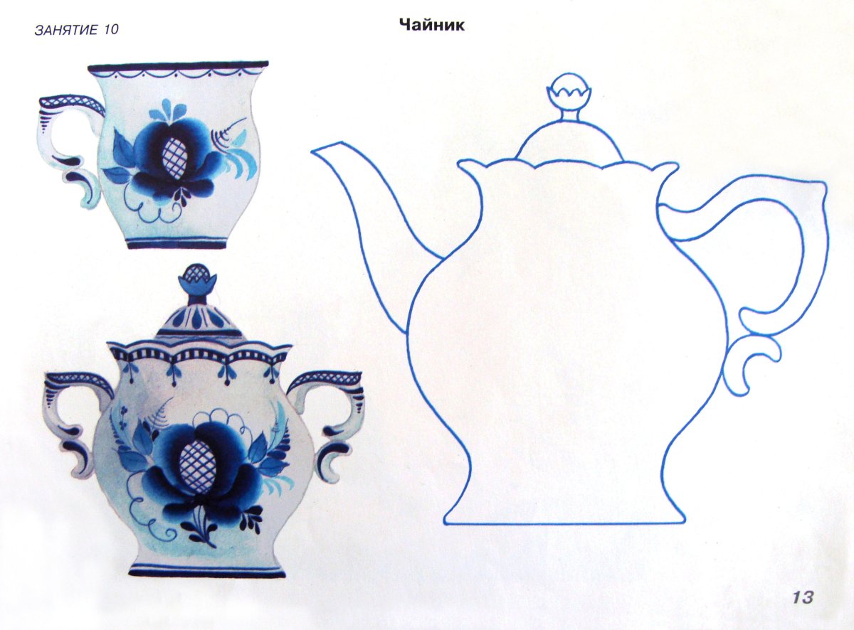 Рисование посуды в подг. Гр. Гжель